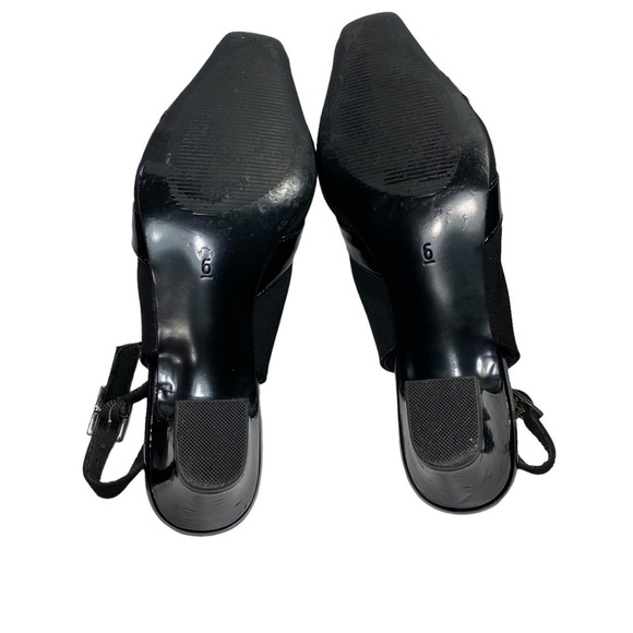 VINTAGE Coach and Four Sling Back Shoes, Black, Size 6 - Picture 5 of 12